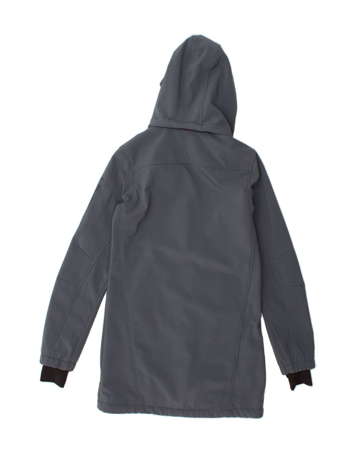 KANGAROOS Womens Hooded Windbreaker Coat UK 6 XS  Grey Polyester Vintage Kangaroos and Second-Hand Kangaroos from Messina Hembry 