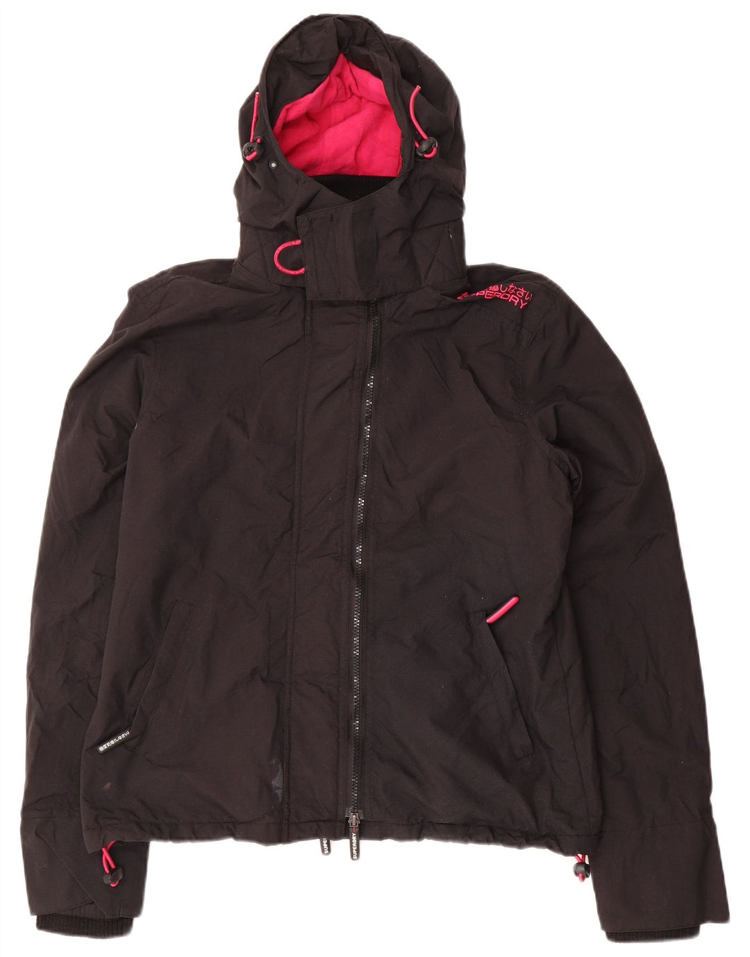 SUPERDRY ženska jakna vjetrovka s kapuljačom UK 14 srednje crna