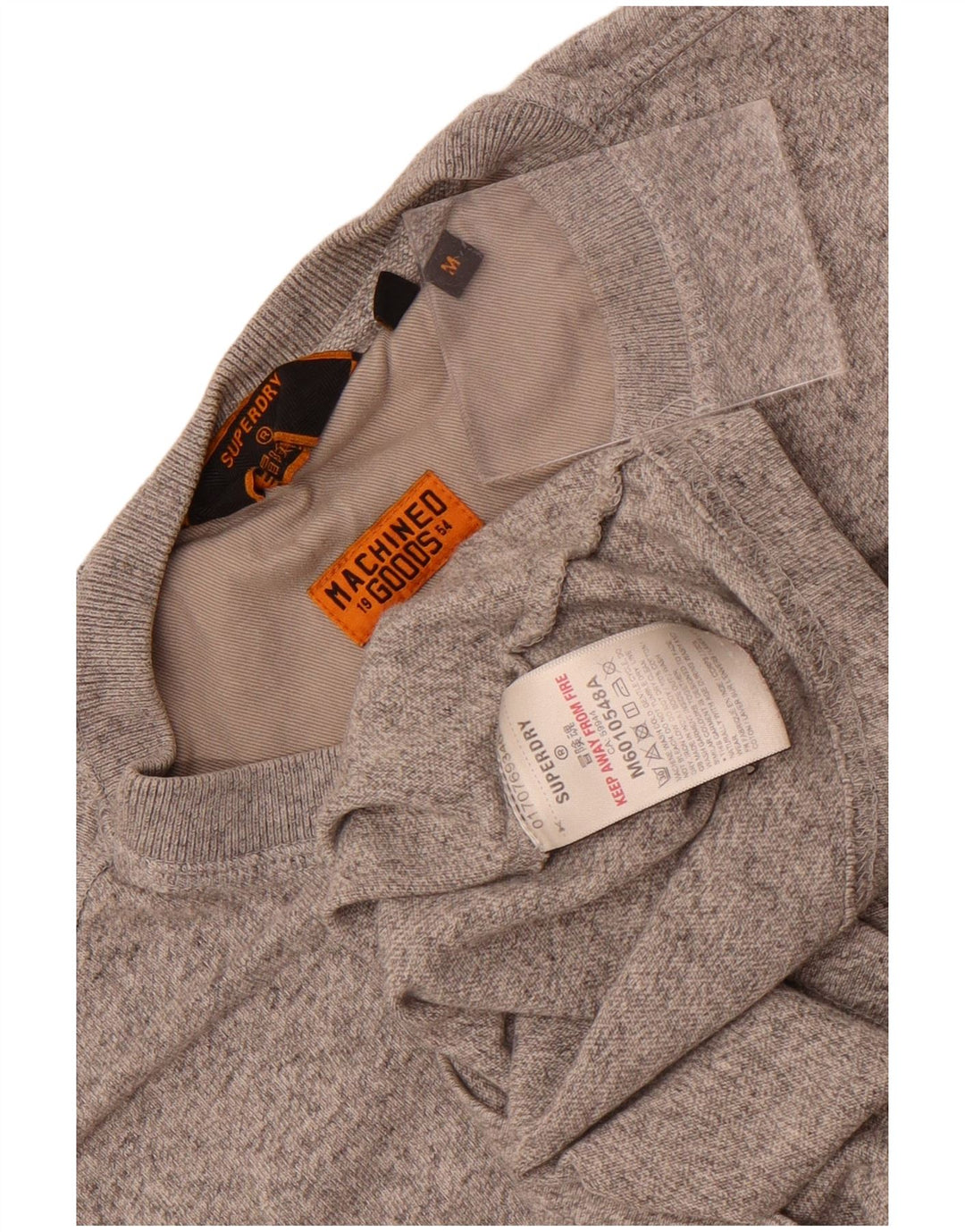 Superdry muška majica dugih rukava, srednje sivi flekasti pamuk