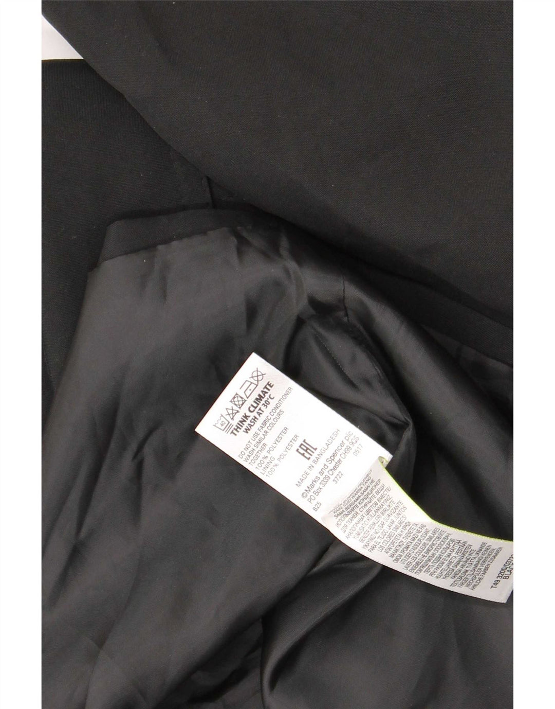 Marks & Spencer ženski trenč kaput UK 16 veliki crni poliester