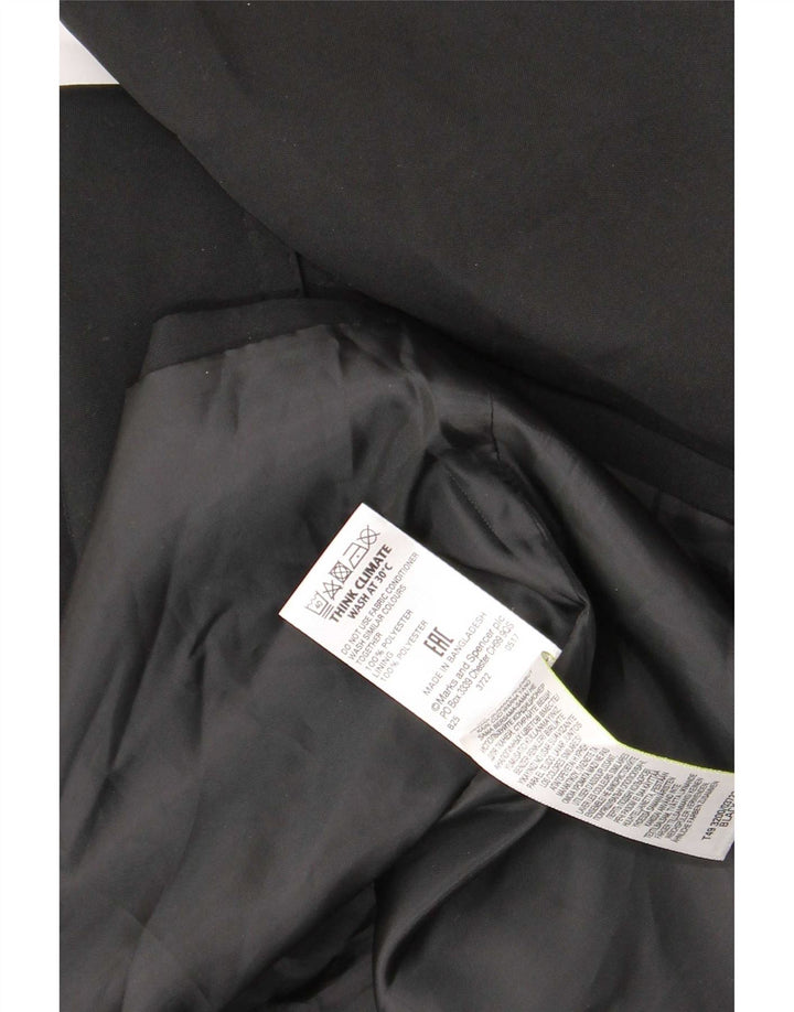 Marks & Spencer ženski trenč kaput UK 16 veliki crni poliester