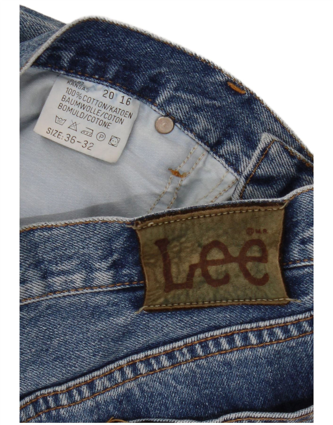 LEE Mens Kansas Straight Jeans W36 L32 Plavi pamuk