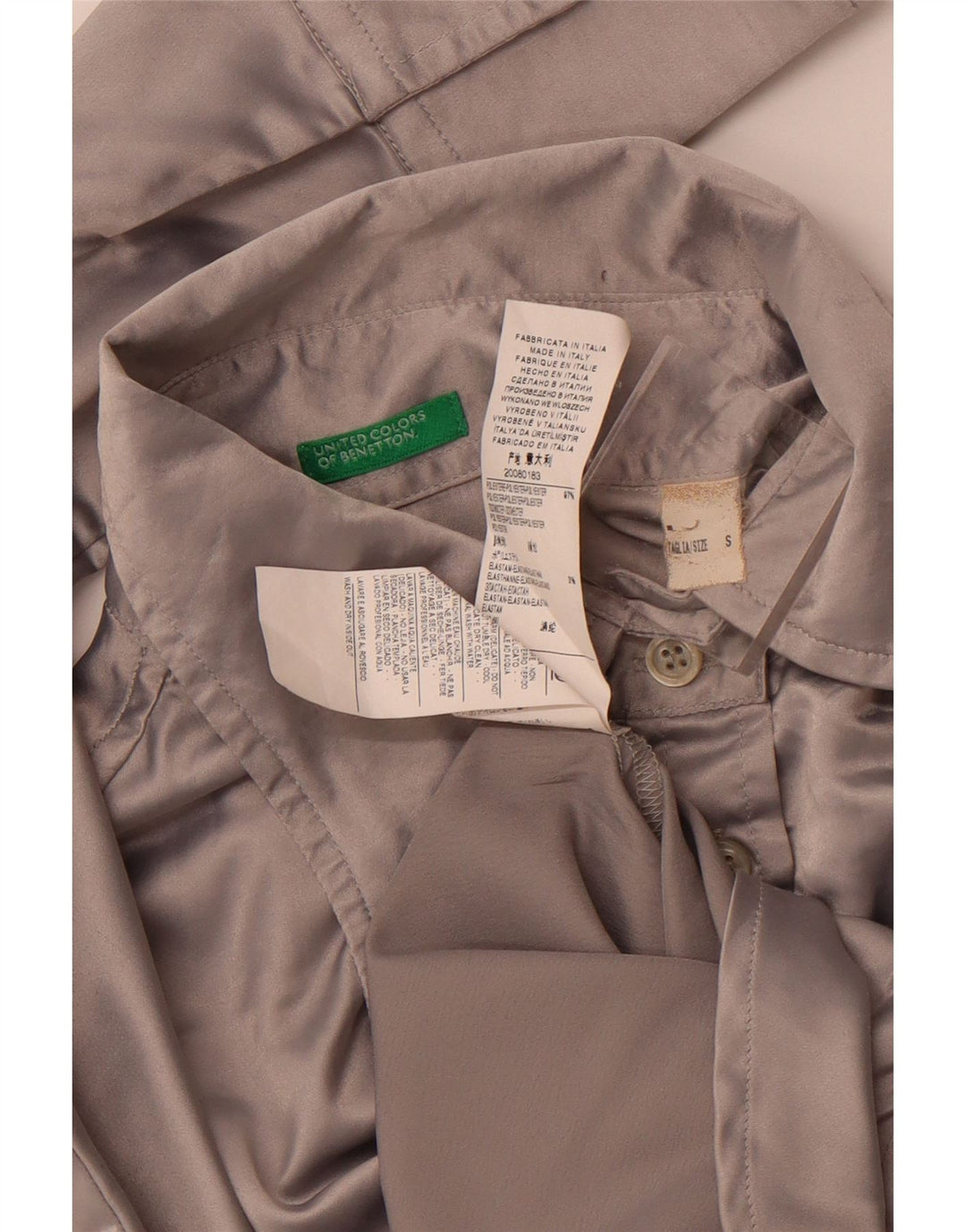 BENETTON Ženska košulja bluza UK 10 Mali sivi poliester