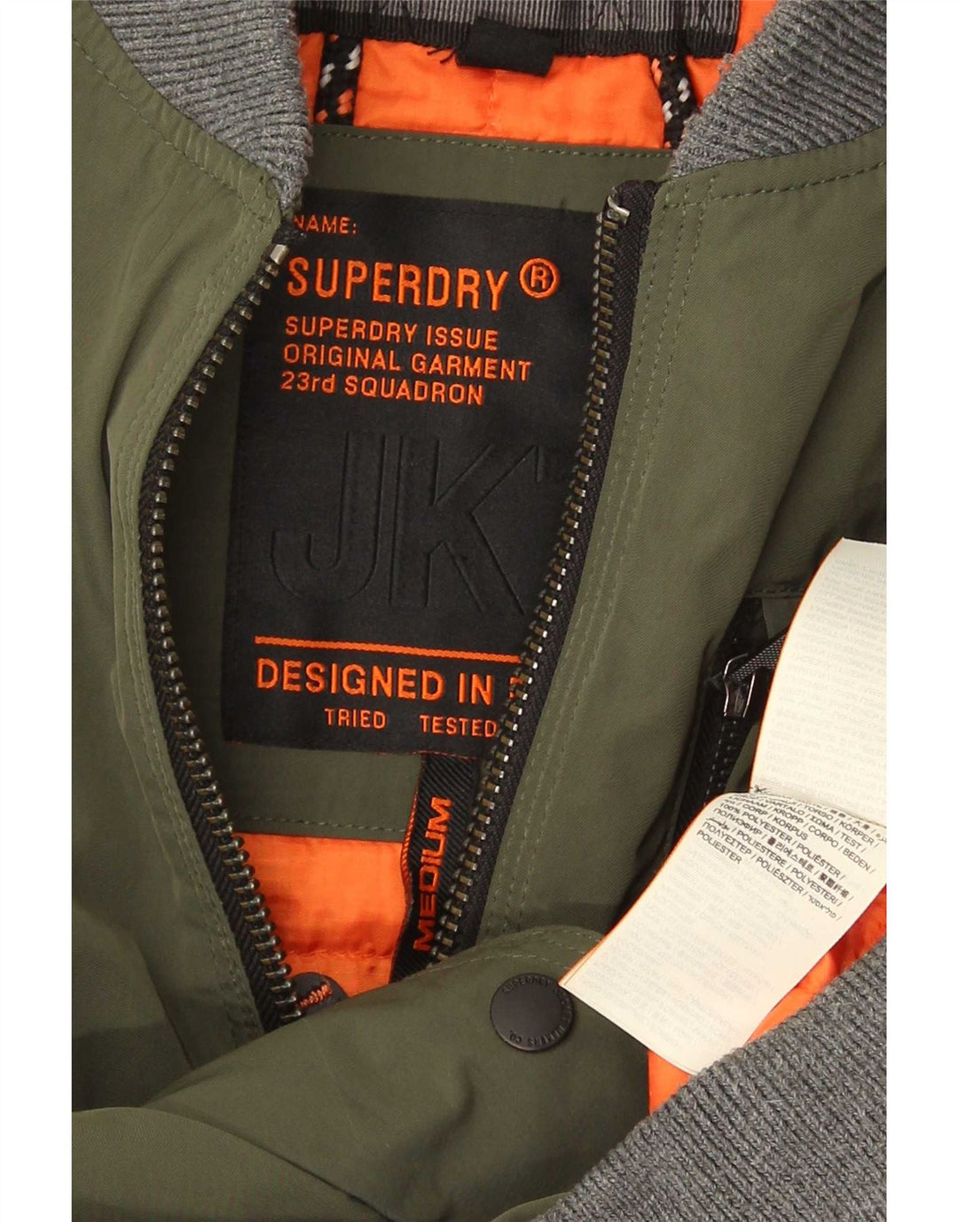 Superdry muška bomber jakna UK 38 poliester srednje zelene boje