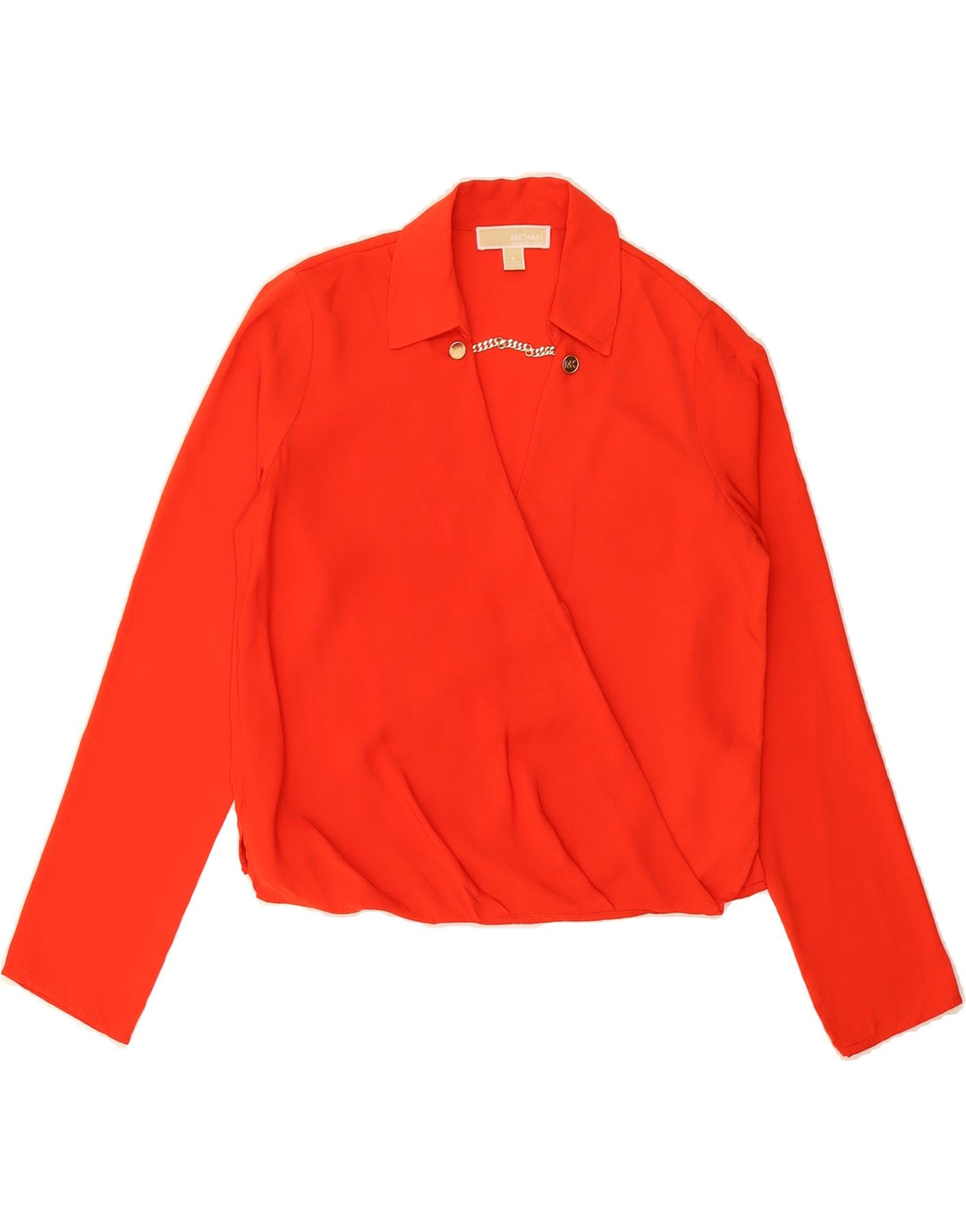 MICHAEL KORS Womens Oversized Long Sleeve Blouse Top UK 10 Small Red Vintage Michael Kors and Second-Hand Michael Kors from Messina Hembry 