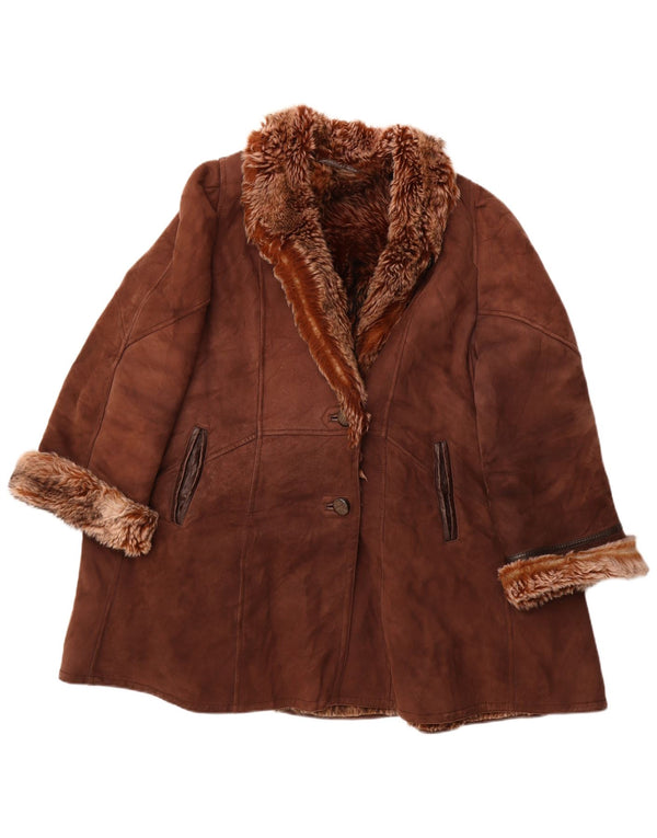 Vintage ženski kaput od šišmiša UK 18 XL smeđi