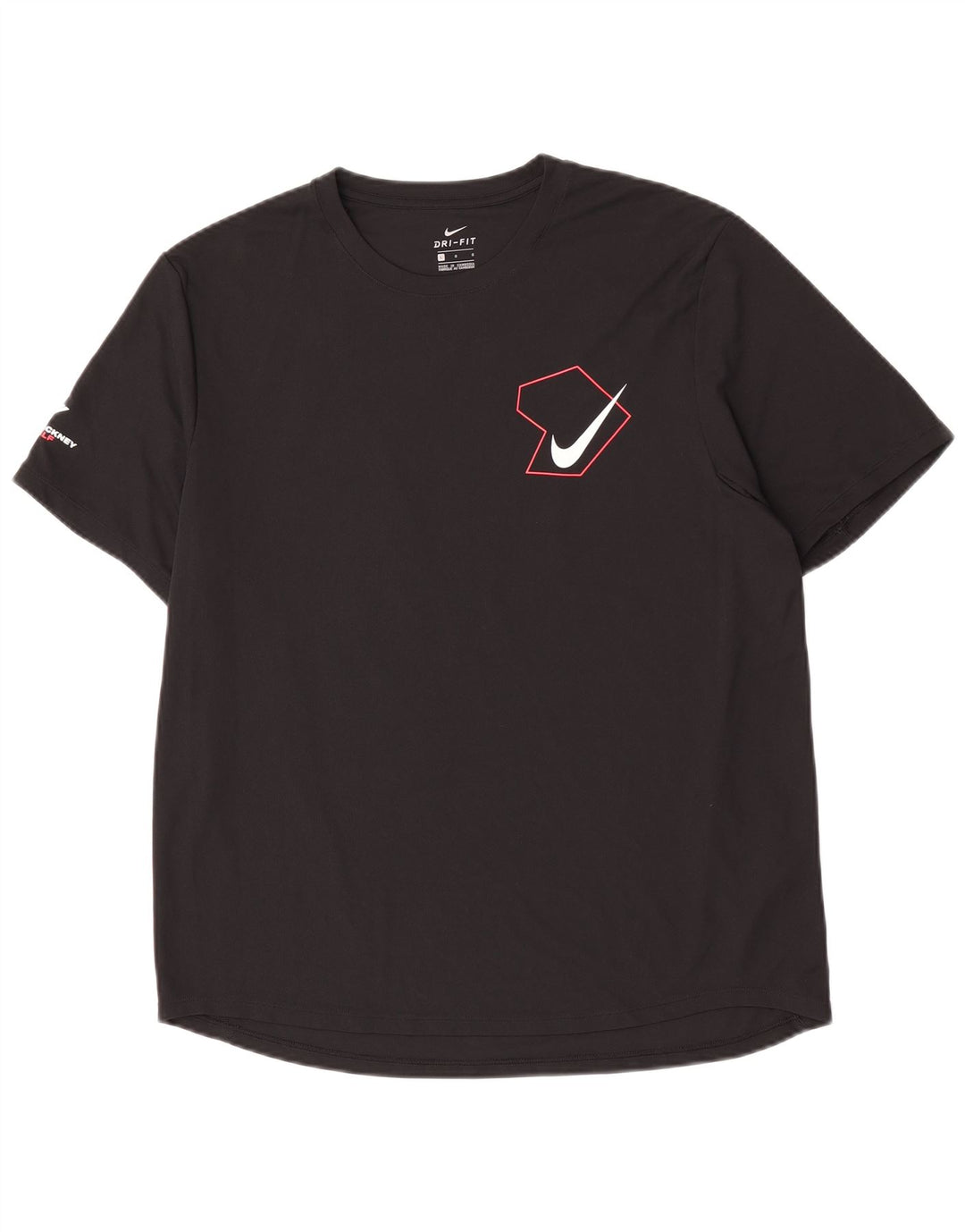 Nike Dri Fit Graphic T-Shirt Top Veliki crni poliester