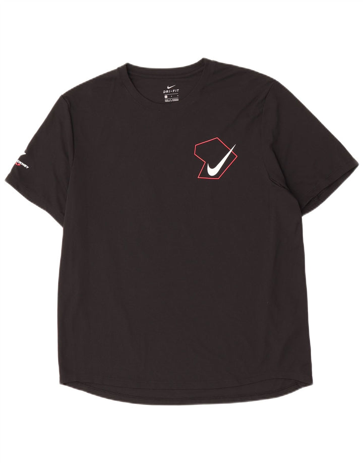 Nike Dri Fit Graphic T-Shirt Top Veliki crni poliester
