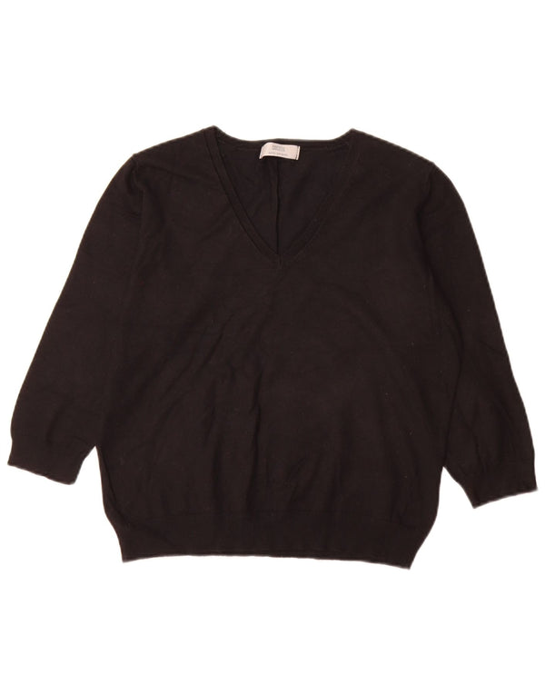 Marks & Spencer Ženski džemper s V-izrezom 3/4 rukava UK 18 XL crni