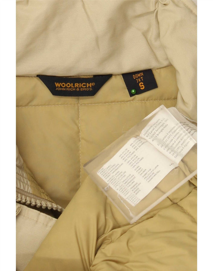 Woolrich ženski preveliki podstavljeni kaput UK 10 Mali bež najlon