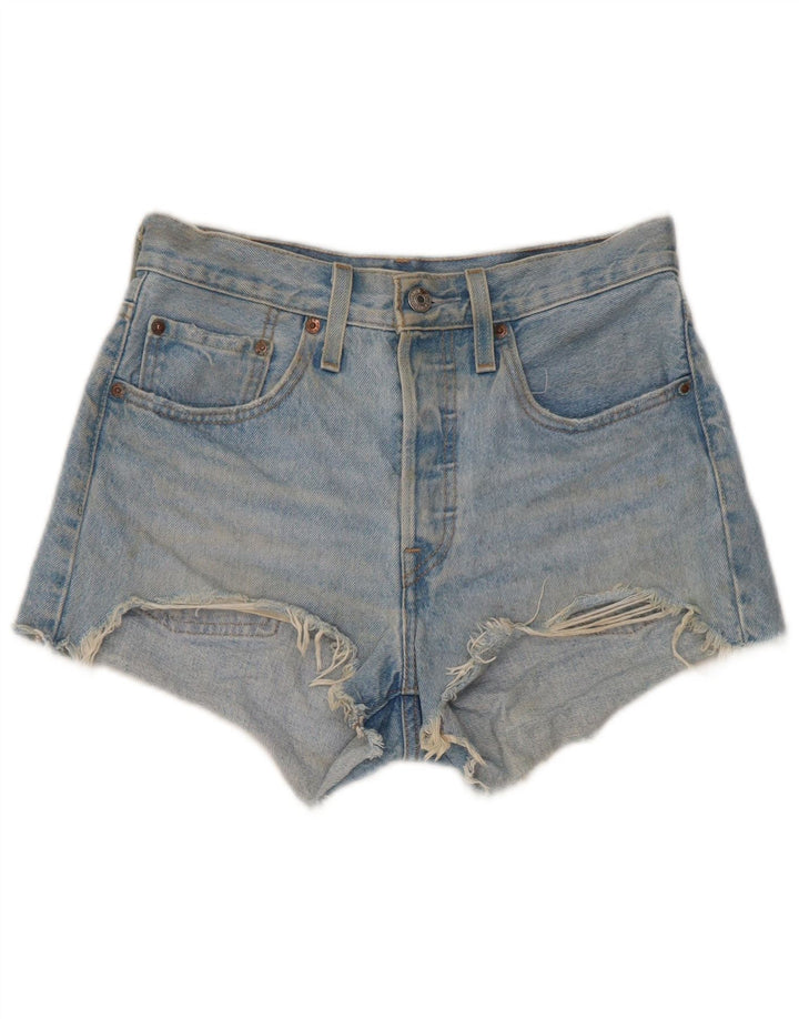 Levi's ženske 501 kratke traper kratke hlače W26 male plave boje pamuka