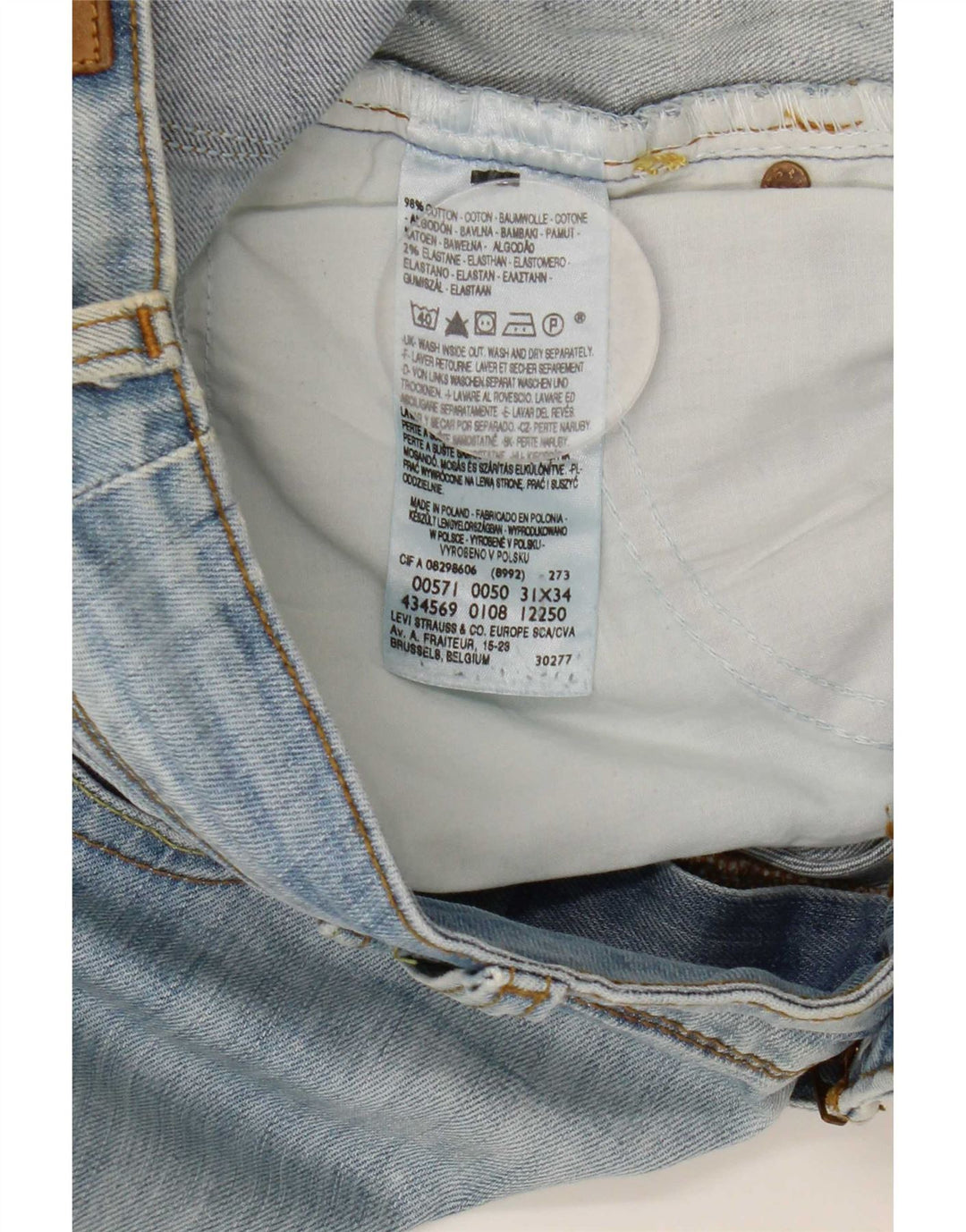 Levi's ženske 571 uske traperice W31 L34 plavi pamuk
