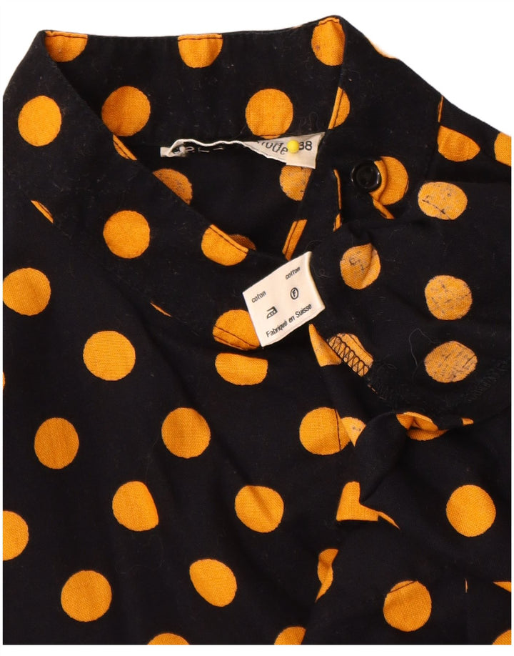 Vintage ženska bluza košulja EU 38 pamuk srednje crne točkice