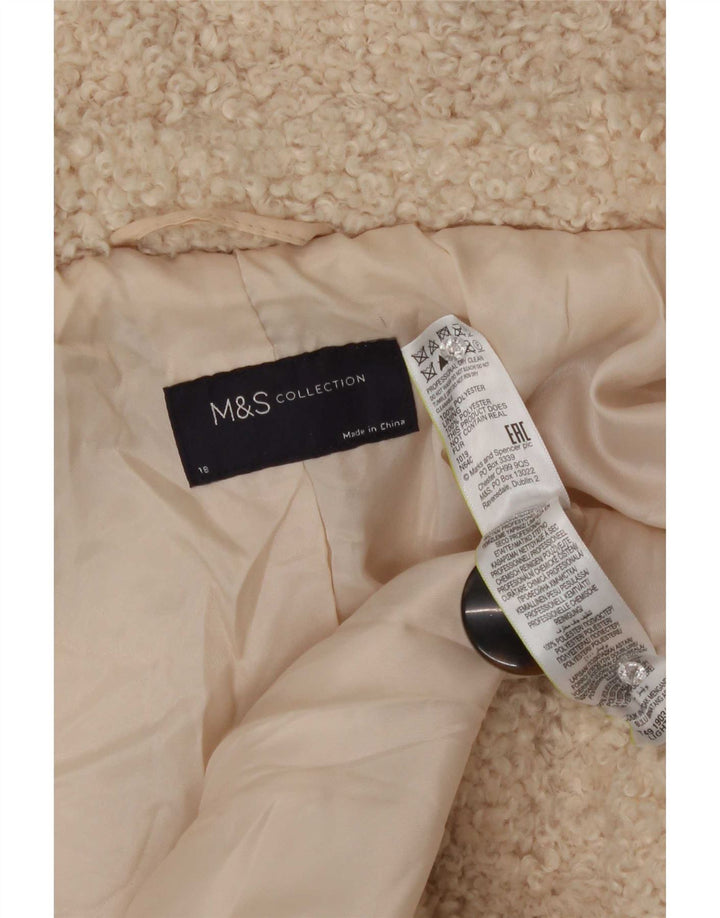 Marks & Spencer ženska prevelika flis jakna UK 18 XL bež poliester