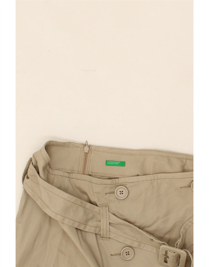 BENETTON Womens Straight Skirt IT 44 Medium W30  Beige Cotton Vintage Benetton and Second-Hand Benetton from Messina Hembry 
