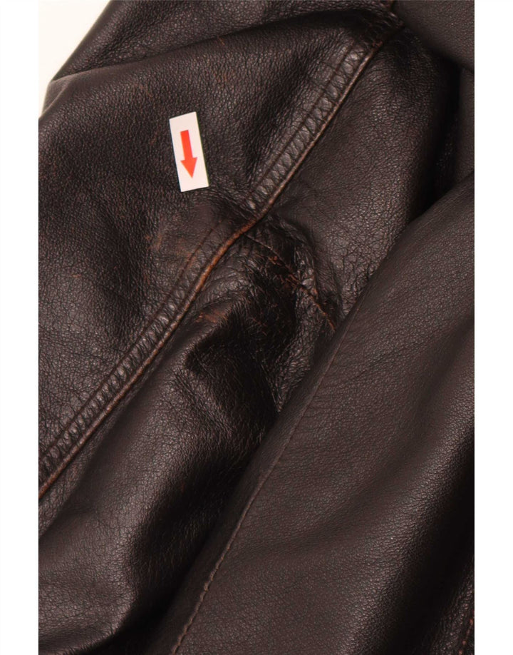 Vintage muška kožna bomber jakna IT 52 XL smeđa retro