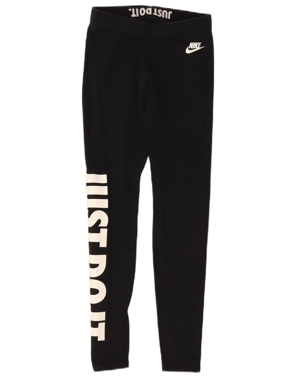 Nike ženske grafičke tajice UK 8 male crne pamučne