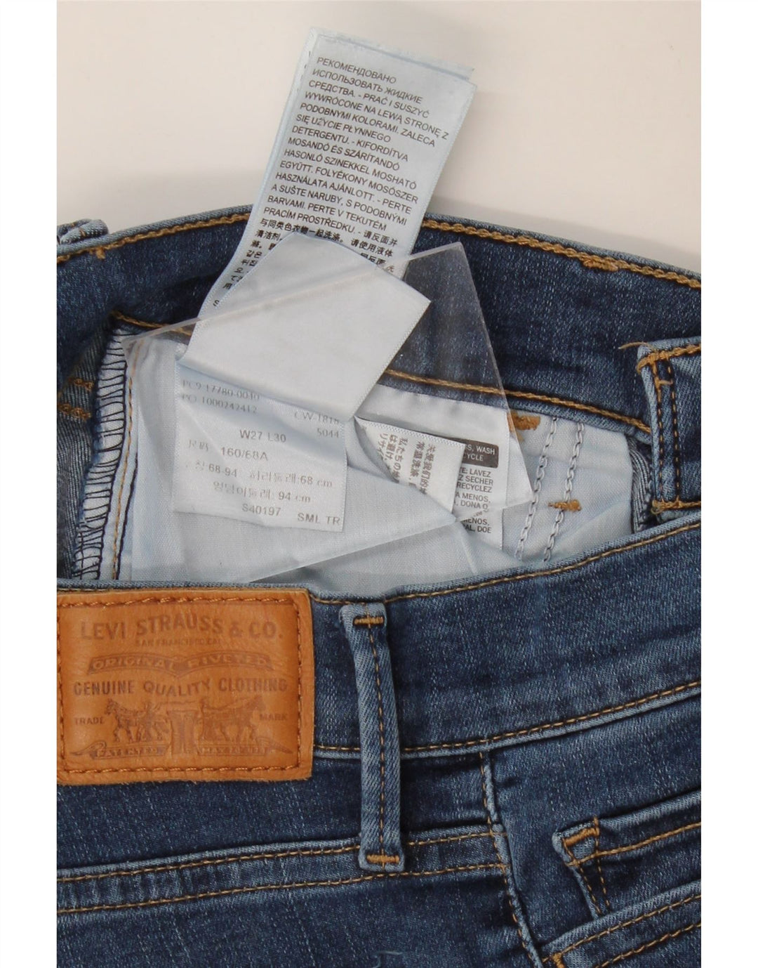 LEVI'S ženske 710 super uske traperice W27 L30 plavi pamuk