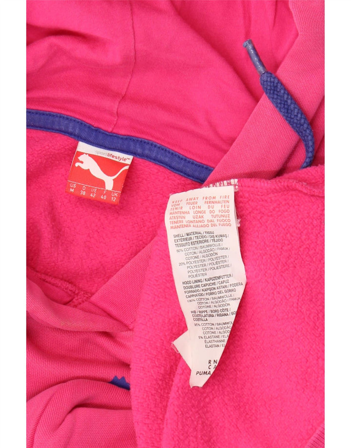 PUMA Ženska majica s kapuljačom s kapuljačom UK 12 Srednje ružičasti pamuk
