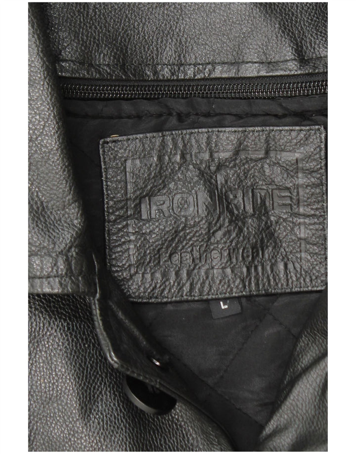 IRONSIDES muška kožna jakna UK 40 velika crna koža