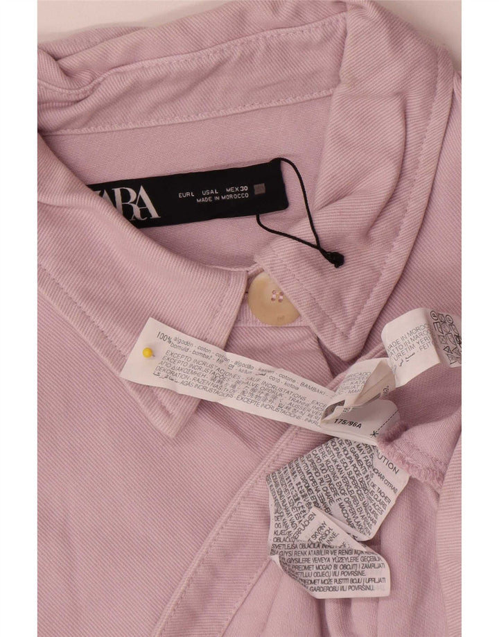 Zara ženska velika traper jakna UK 16 Large Pink Cotton