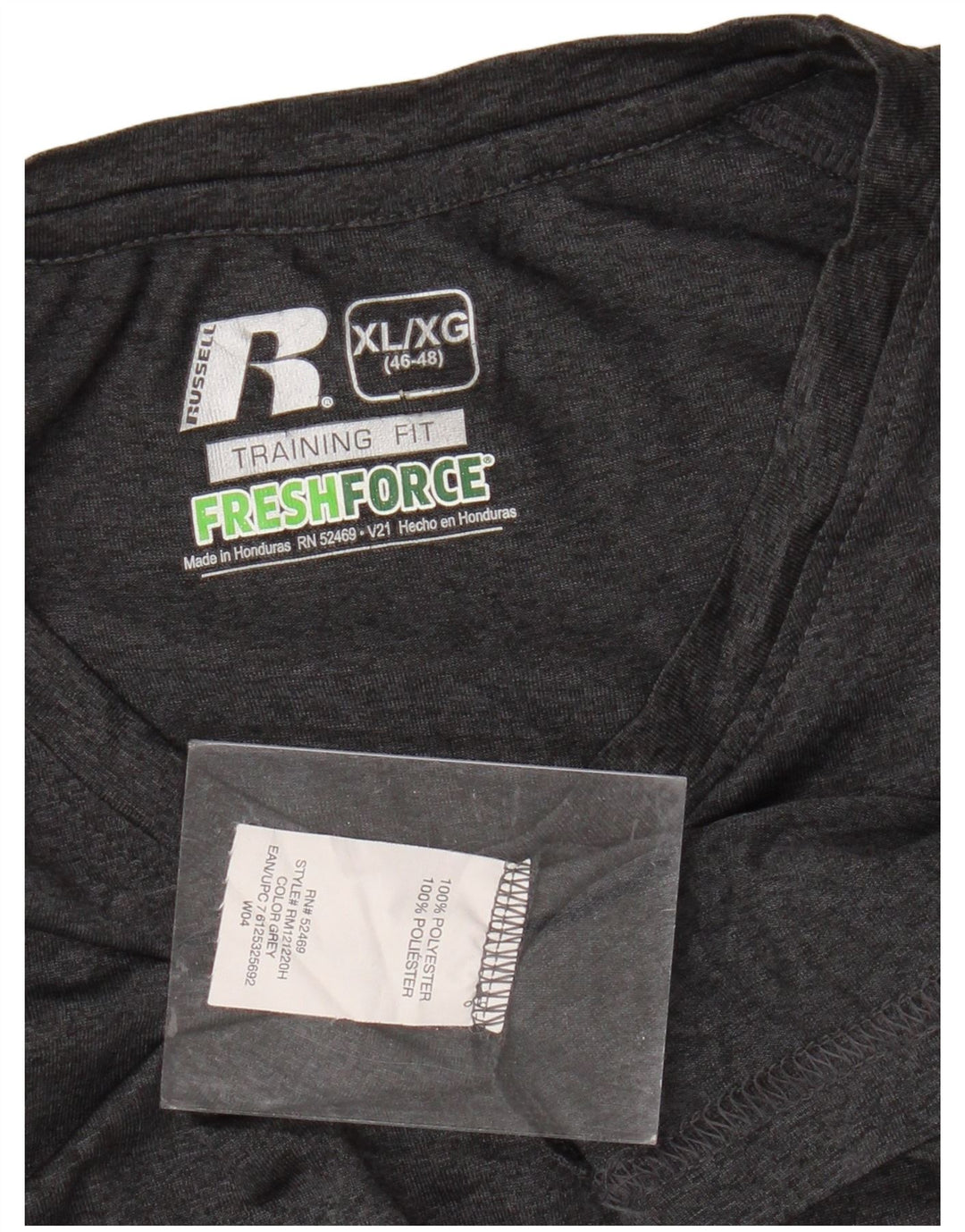 RUSSELL ATHLETIC Dri-Power majica kratkih rukava UK 46/48 XL sivi poliester