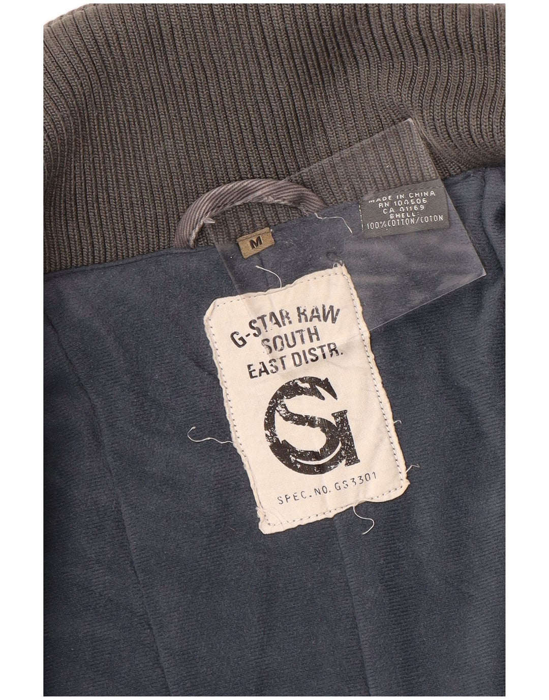 G-STAR muška jakna parka 3301 Graphic UK 38 srednje sivi pamuk