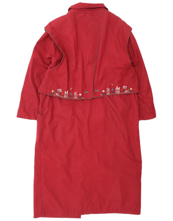 Julius Lang Ženski kaput UK 16 Veliki crveni cvjetni pamuk