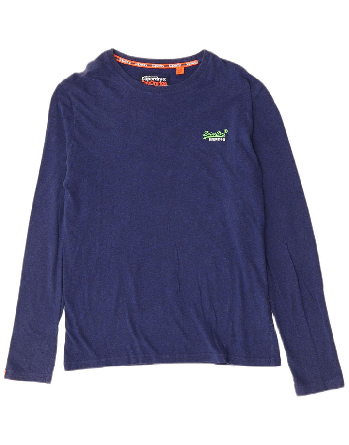 Superdry muška majica dugih rukava, srednje plavi flekasti pamuk