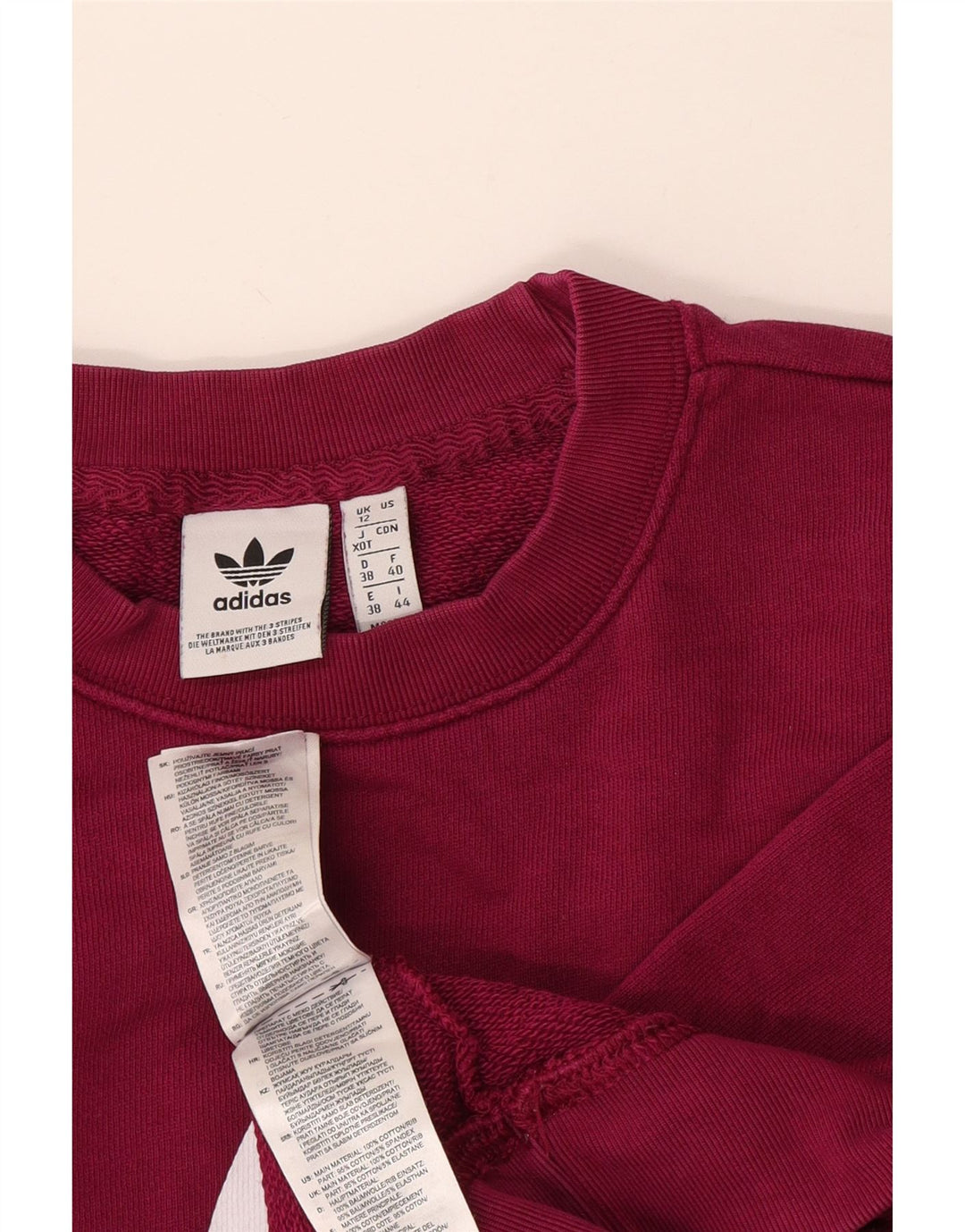 Adidas ženska majica s grafičkim predimenzioniranim džemperom UK 12 srednje bordo