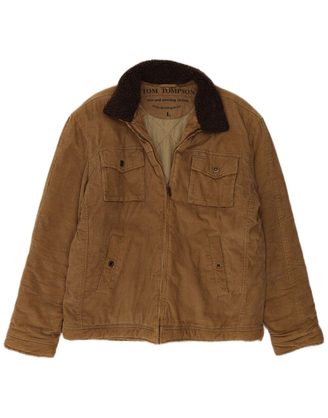Tom Tompson muška jakna od samta UK 40 Large Beige Cotton