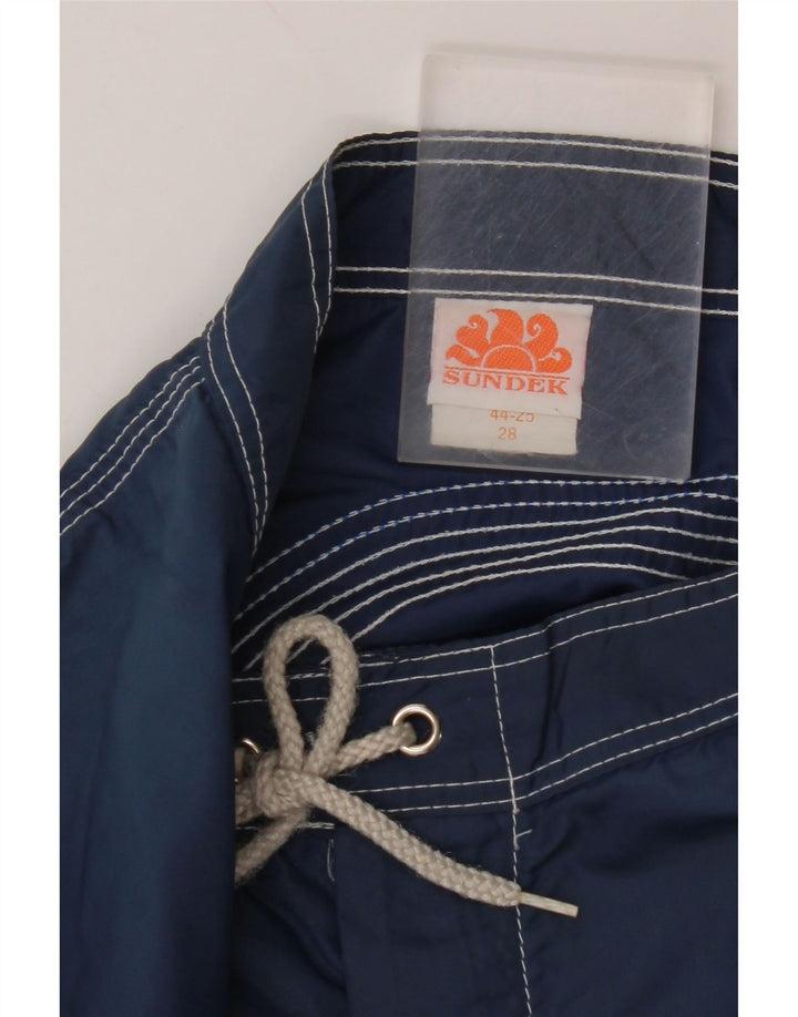 SUNDEK Muške kratke hlače za kupanje male tamnoplave najlonske pruge