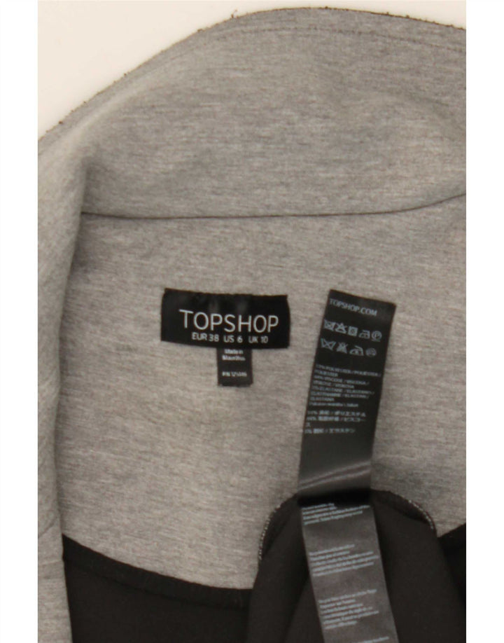 Topshop Ženska dugačka otvorena majica UK 10 Mala siva od poliestera