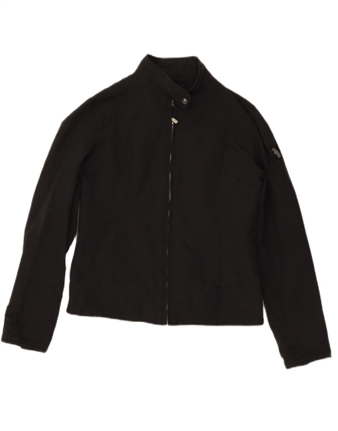 REFRIGUE Womens Bomber Jacket UK 12 Medium Black Nylon