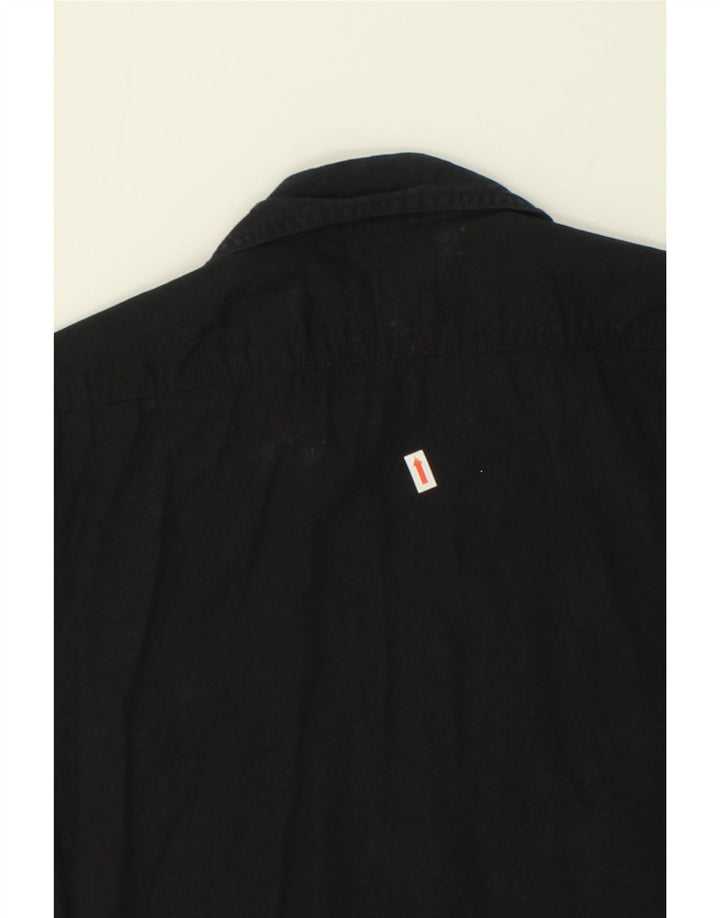 JULES Mens Short Sleeve Fitted Shirt Large Black Vintage Jules and Second-Hand Jules from Messina Hembry 