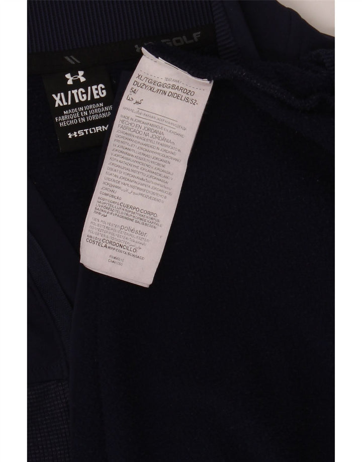 UNDER ARMOUR Muška majica s izrezom s patentnim zatvaračem XL tamnoplavi poliester