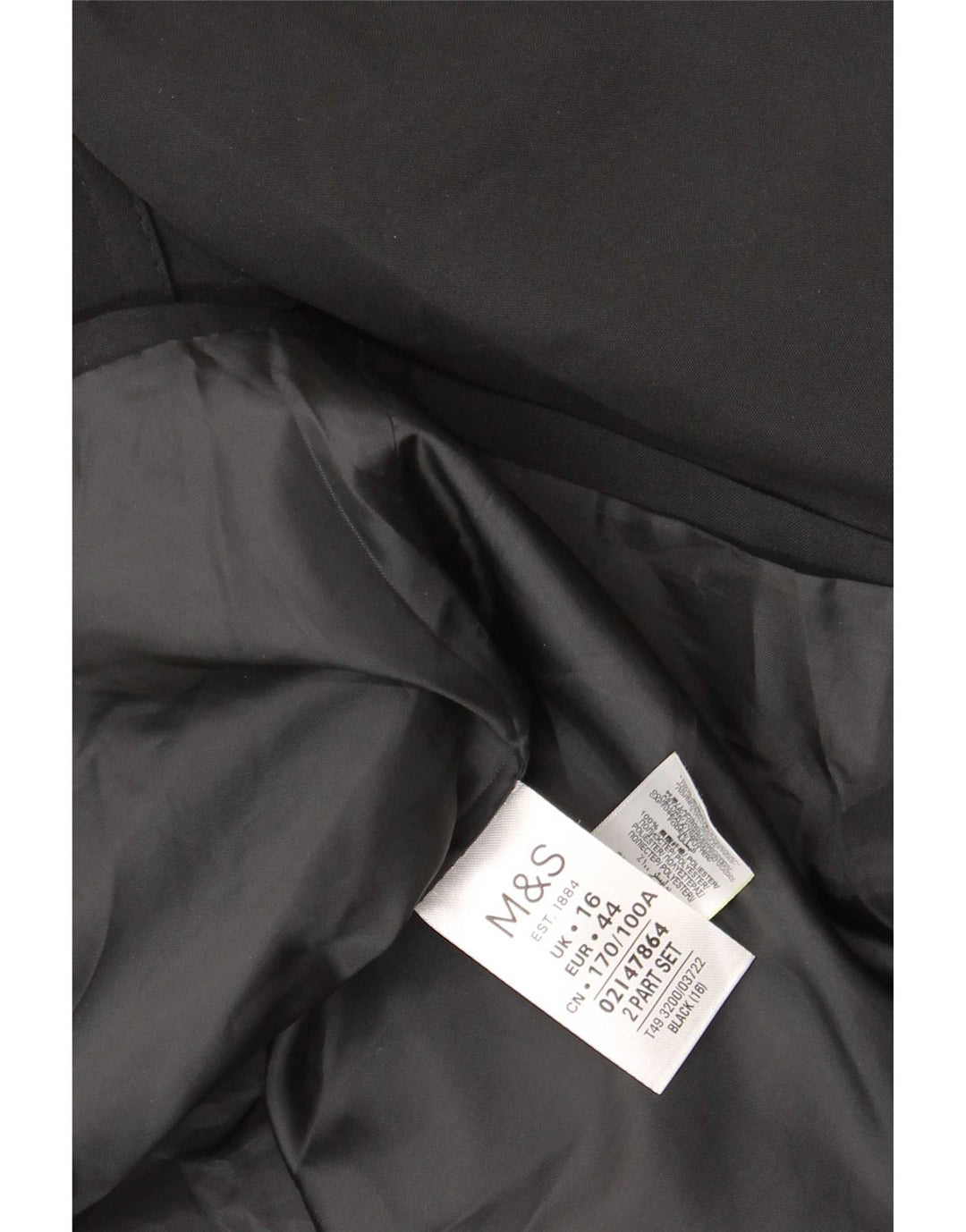 Marks & Spencer ženski trenč kaput UK 16 veliki crni poliester