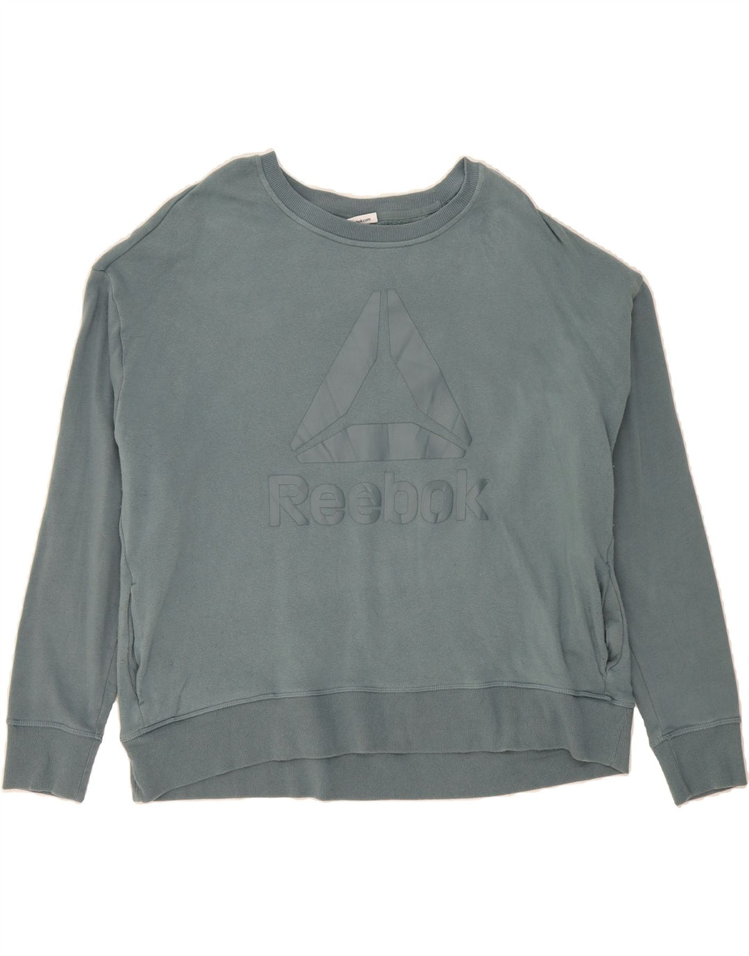 REEBOK Womens Oversized Sweatshirt Jumper UK 18 XL Blue Vintage Reebok and Second-Hand Reebok from Messina Hembry 