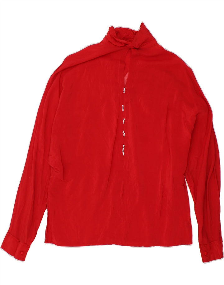 MARIO PUCCI CECCONI Womens Shirt Blouse IT 44 Medium Red Acetate Vintage Mario Pucci Cecconi and Second-Hand Mario Pucci Cecconi from Messina Hembry 
