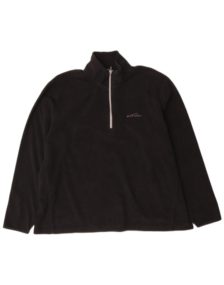 Muški džemper od flisa s patentnim izrezom Eddie Bauer 2XL crni poliester