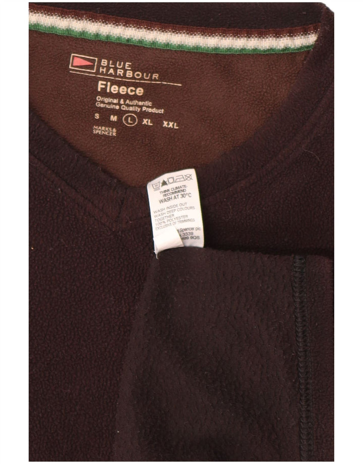 Marks & Spencer muški plavi Harbor džemper od flisa veliki smeđi poliester