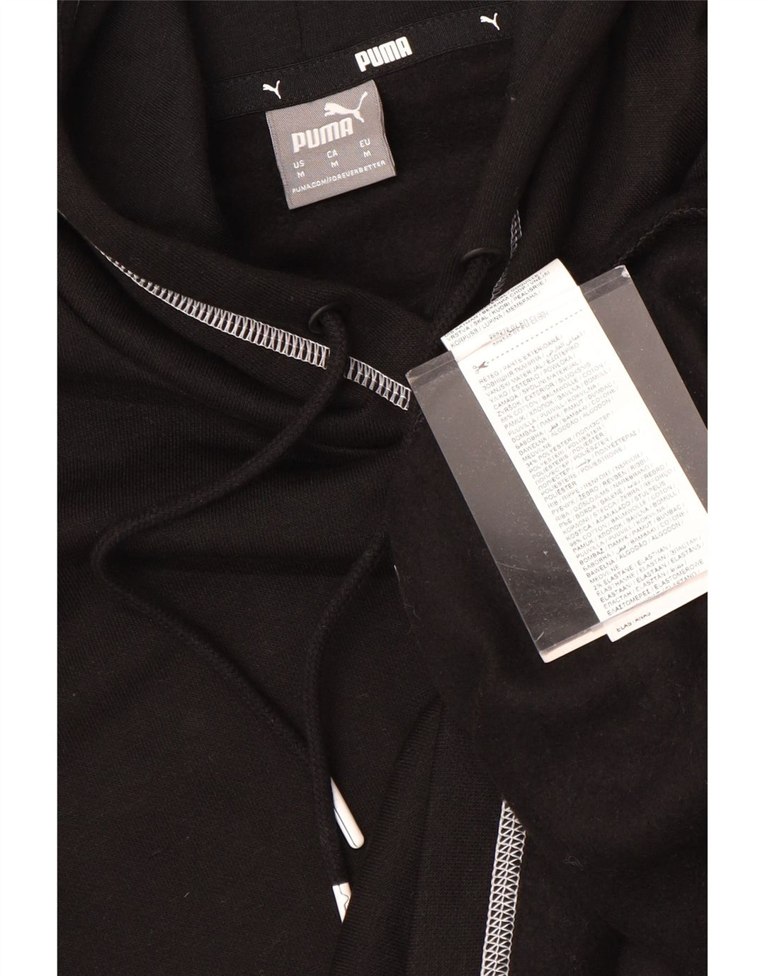 PUMA Ženska prevelika majica s kapuljačom s kapuljačom UK 14 Srednje crni pamuk