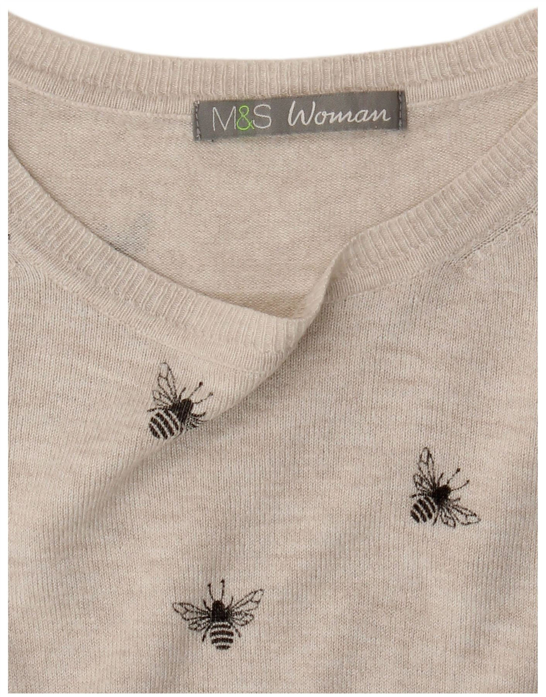 Marks & Spencer ženski džemper s veznim izrezom UK 8 Mali sivi