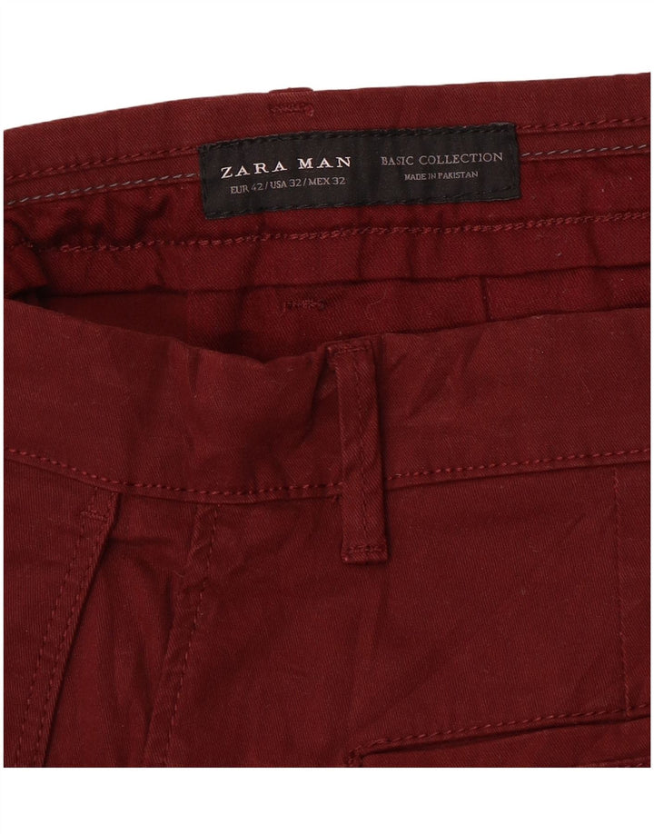 Zara muške uske chino hlače EU 42 srednje W32 L30 kestenjaste boje