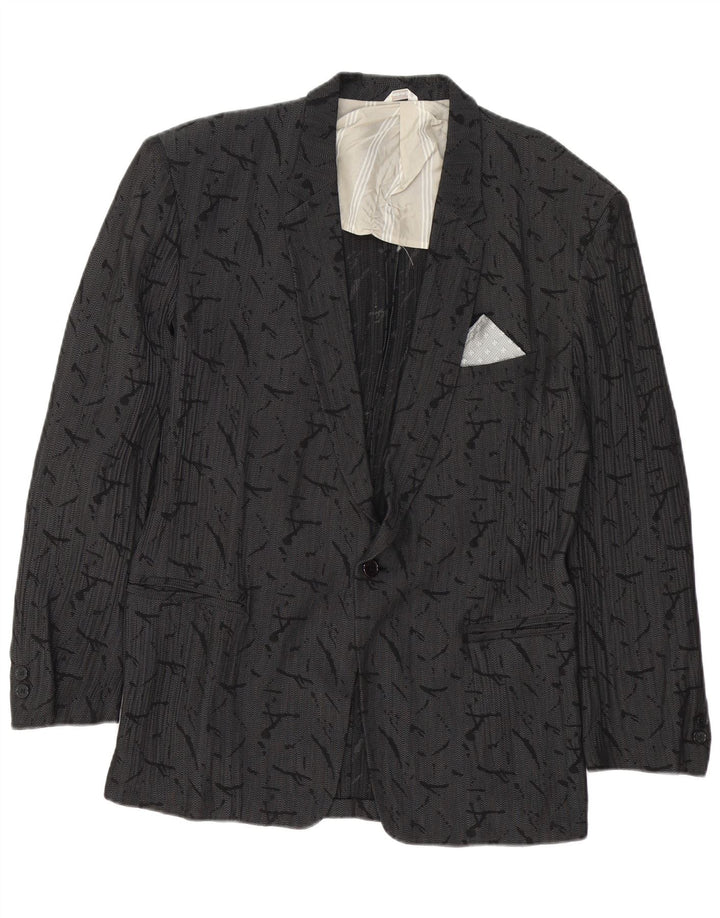 Dei Filzi muška jakna s apstraktnim uzorkom s 1 gumbom IT 46 Mala siva