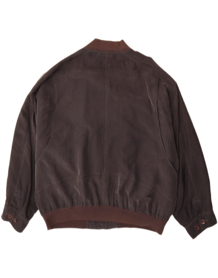 Vintage muška bomber jakna UK 42 XL smeđa svila