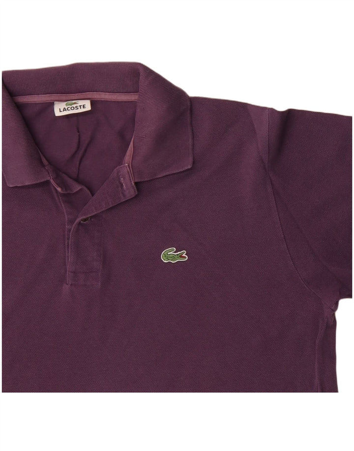 LACOSTE muška polo majica dugih rukava srednje ljubičasta pamuk