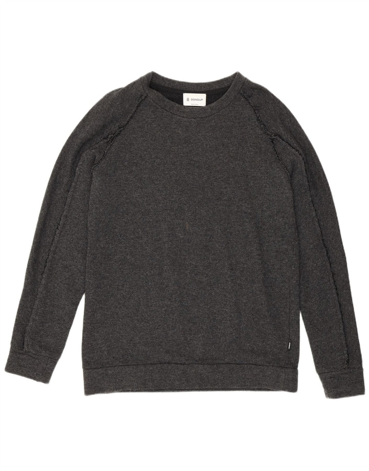 DONDUP Mens Crew Neck Jumper Sweater Large Grey Cotton