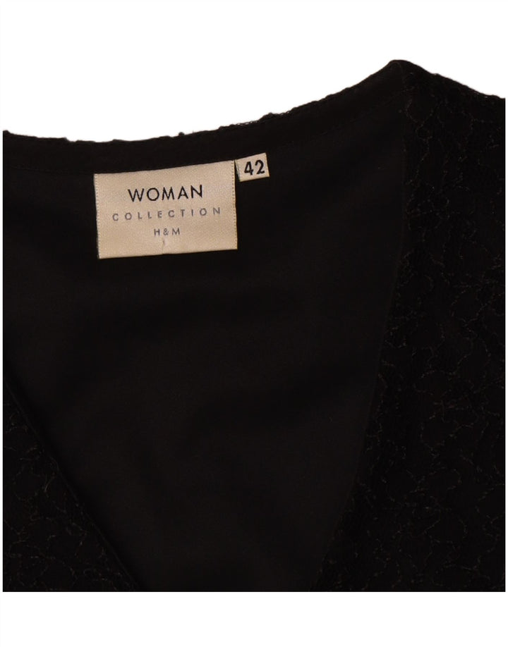 H&M ženska košulja bluza IT 42 srednje crna cvjetna najlon
