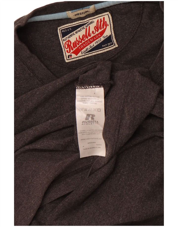 RUSSELL ATHLETIC Muška majica kratkih rukava s grafičkim motivima, srednje sivi pamuk